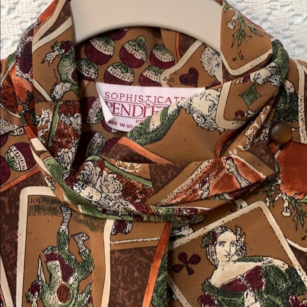 Pendleton Playing Cards Printed Blouse - image 3